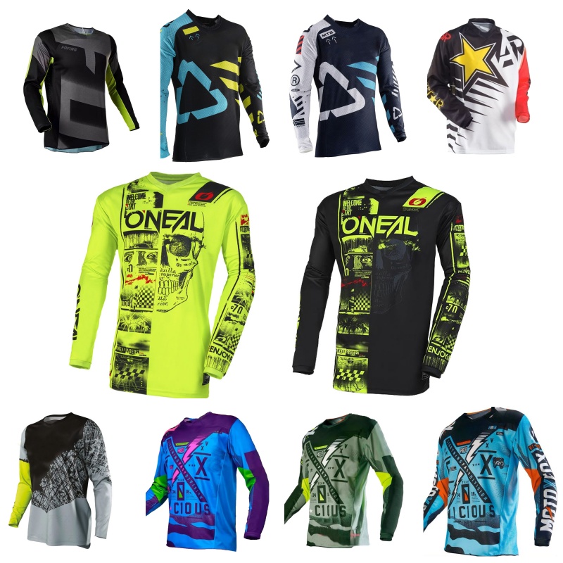 Cycling Gear Pas - Maglia da Motocross Traspirante ad Asciugatura