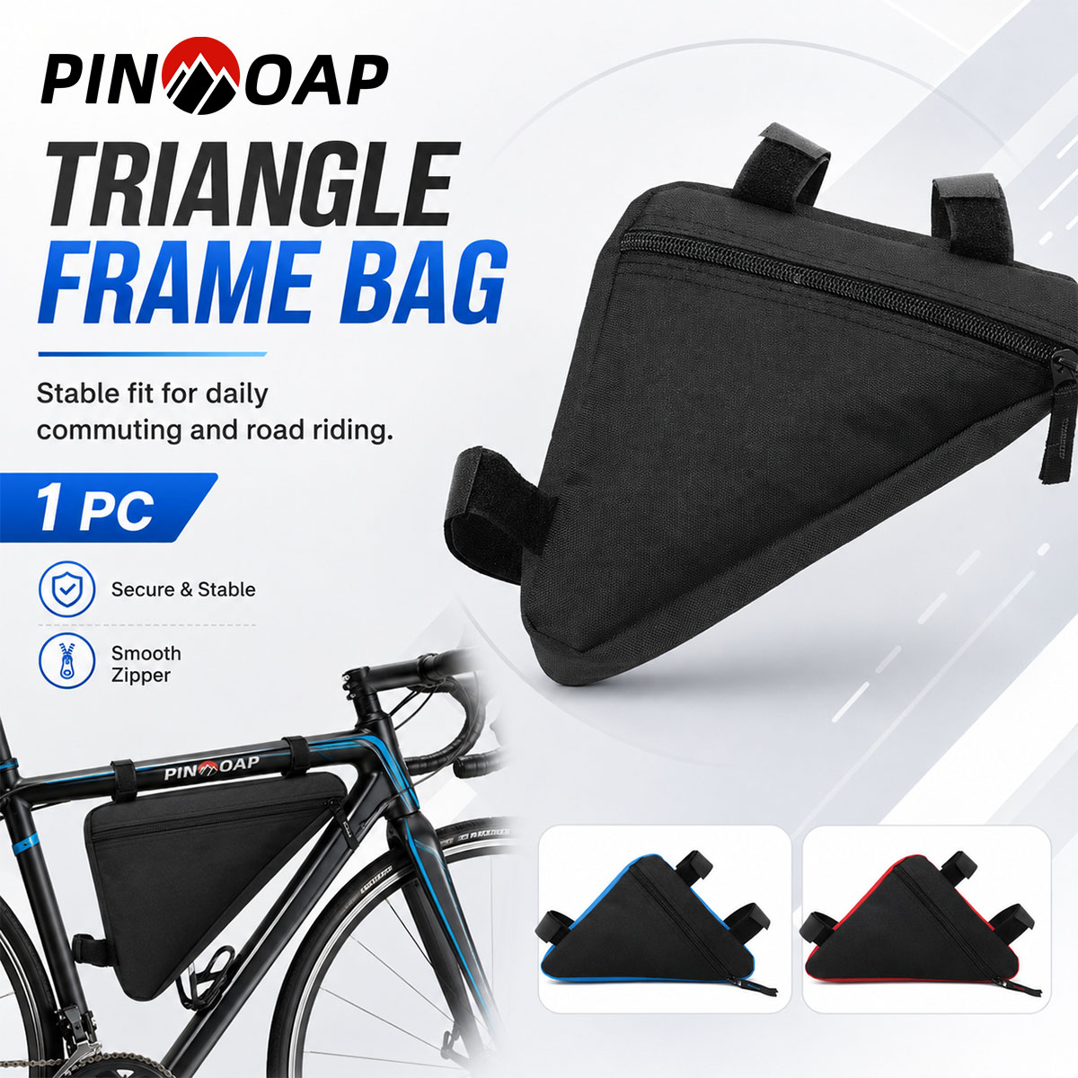 Cycling Gear Pouch - Borsa Triangolare per Bicicletta PINMOAP, Impermeabile,